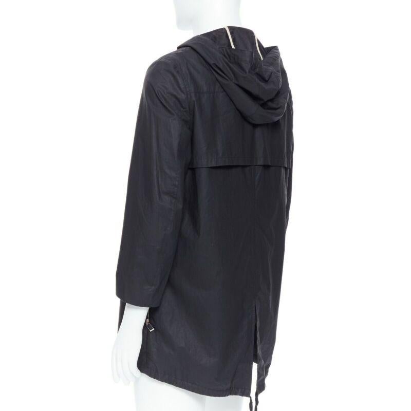 DIOR HOMME black hooded utilitarian drawstrings zipper windbreaker jacket For Sale 3