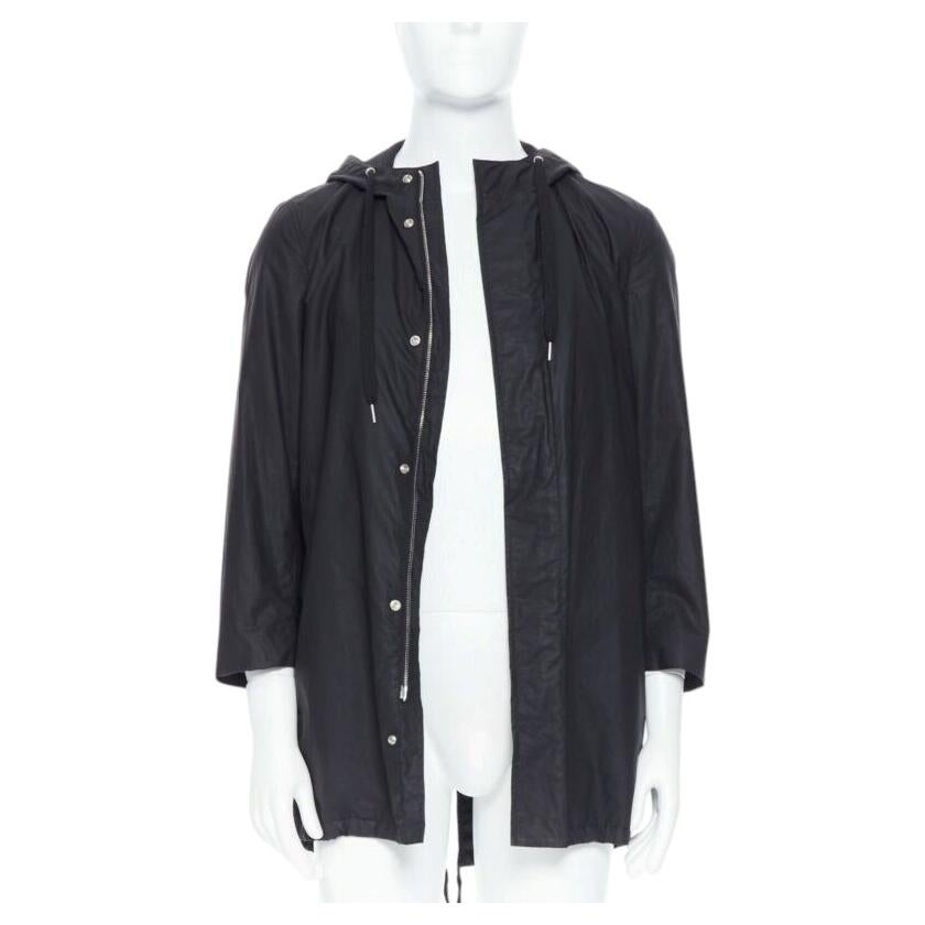 DIOR HOMME chaqueta cortavientos utilitaria con capucha y cremallera de cordones negra en venta
