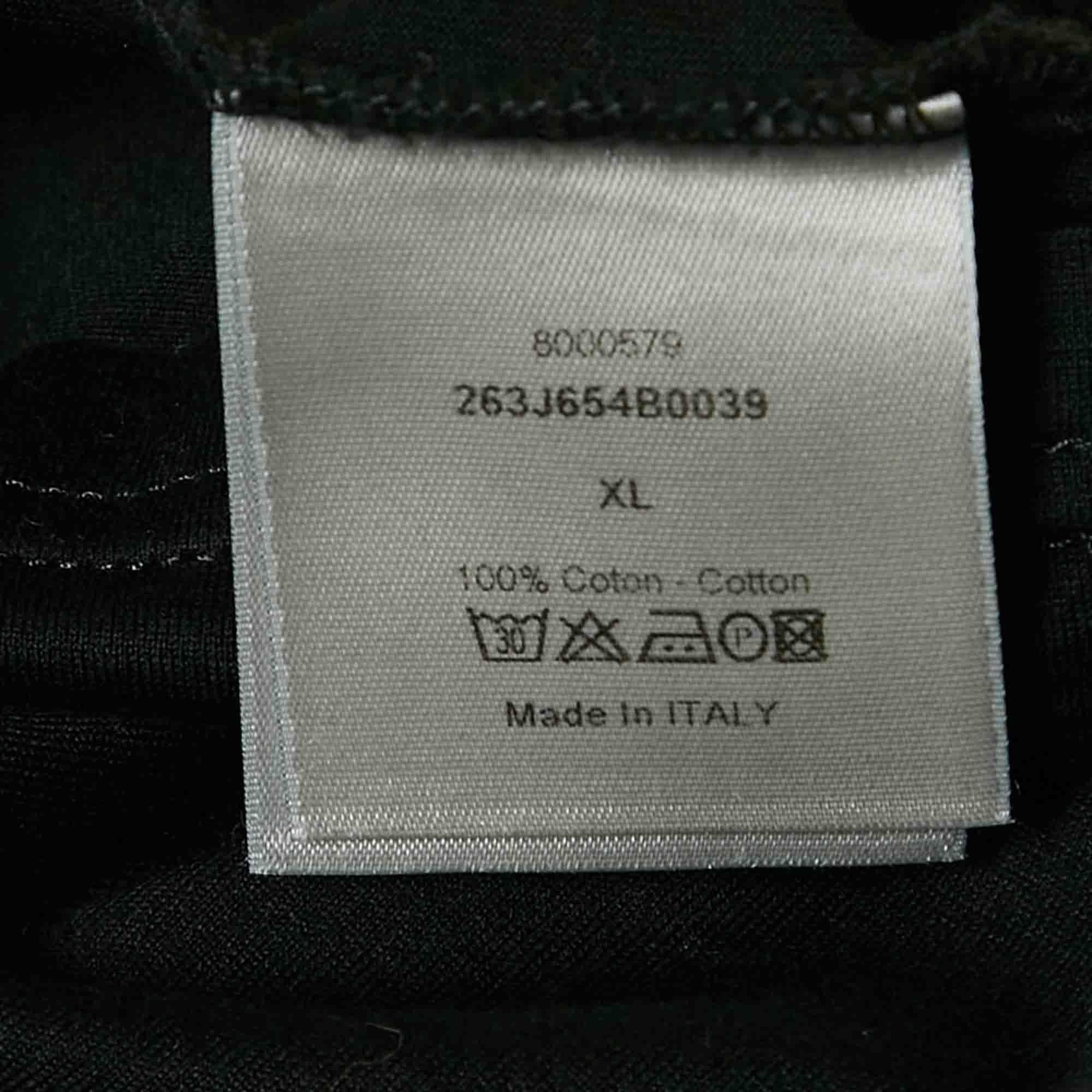 Dior Homme Black Jersey Crew Neck T-Shirt XL For Sale 2