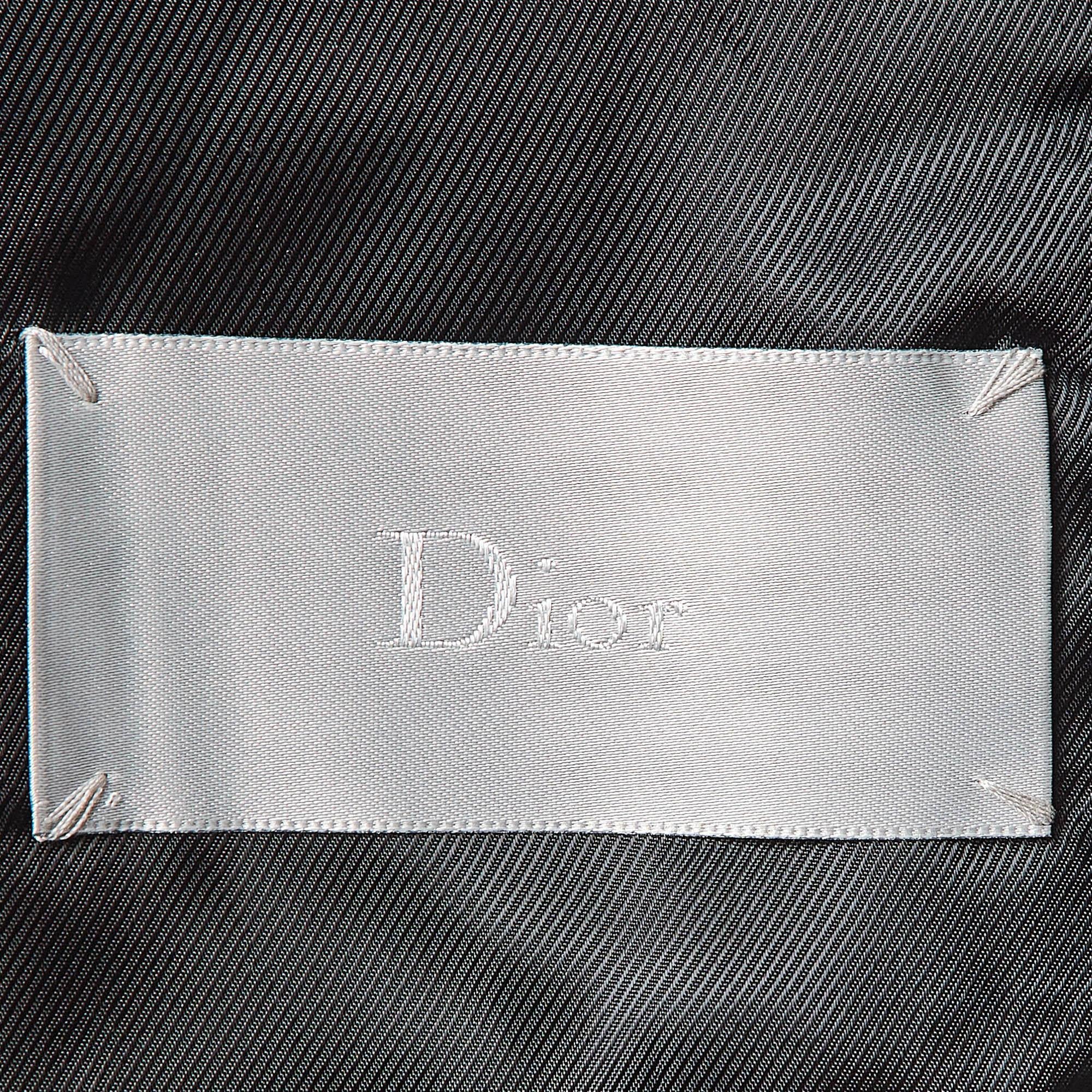 Dior Homme Black Leather Bomber Jacket M 1