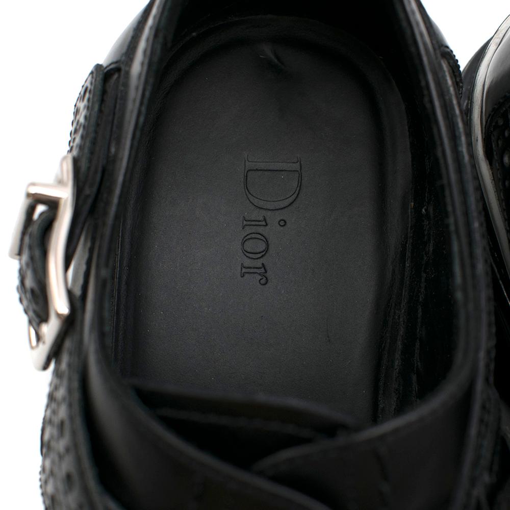Dior Homme Black Leather Cross Strap Platform Brogues  - US8/EU41 For Sale 3