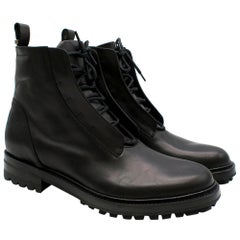 Used Dior Homme Black Leather Lace-Up Boots US8/EU41