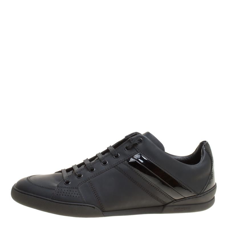 Dior Homme Black Leather Sneakers Size 43 4