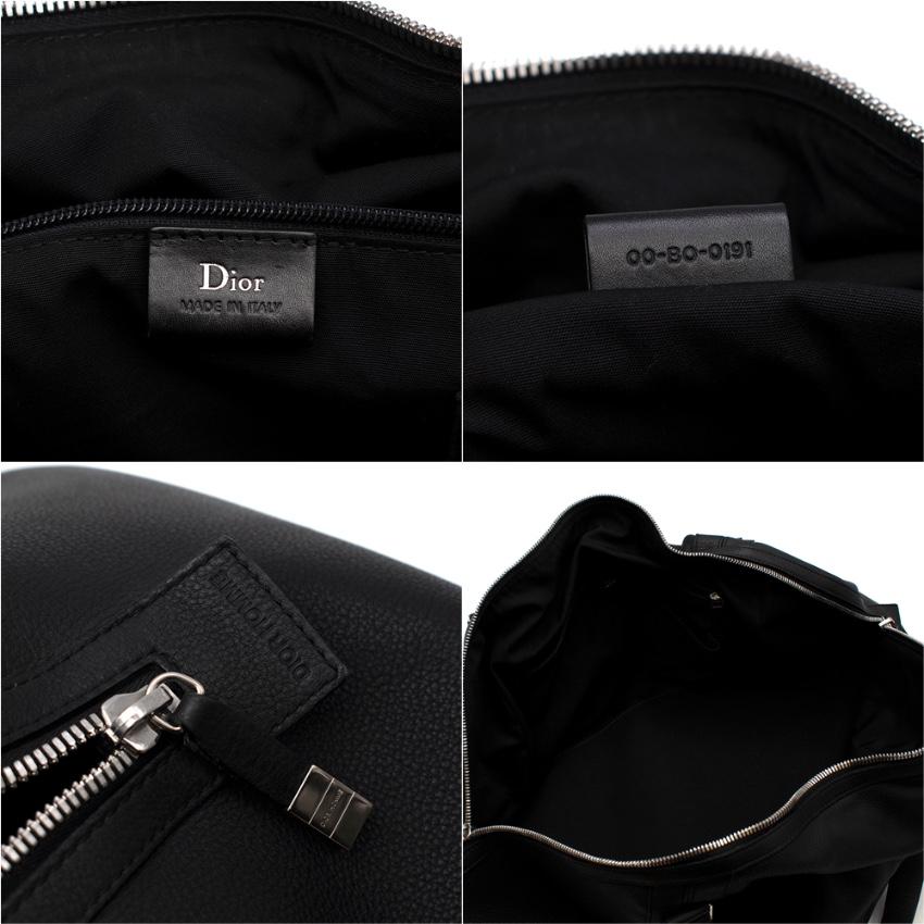 Dior Homme Black Leather Weekender Bag For Sale 4