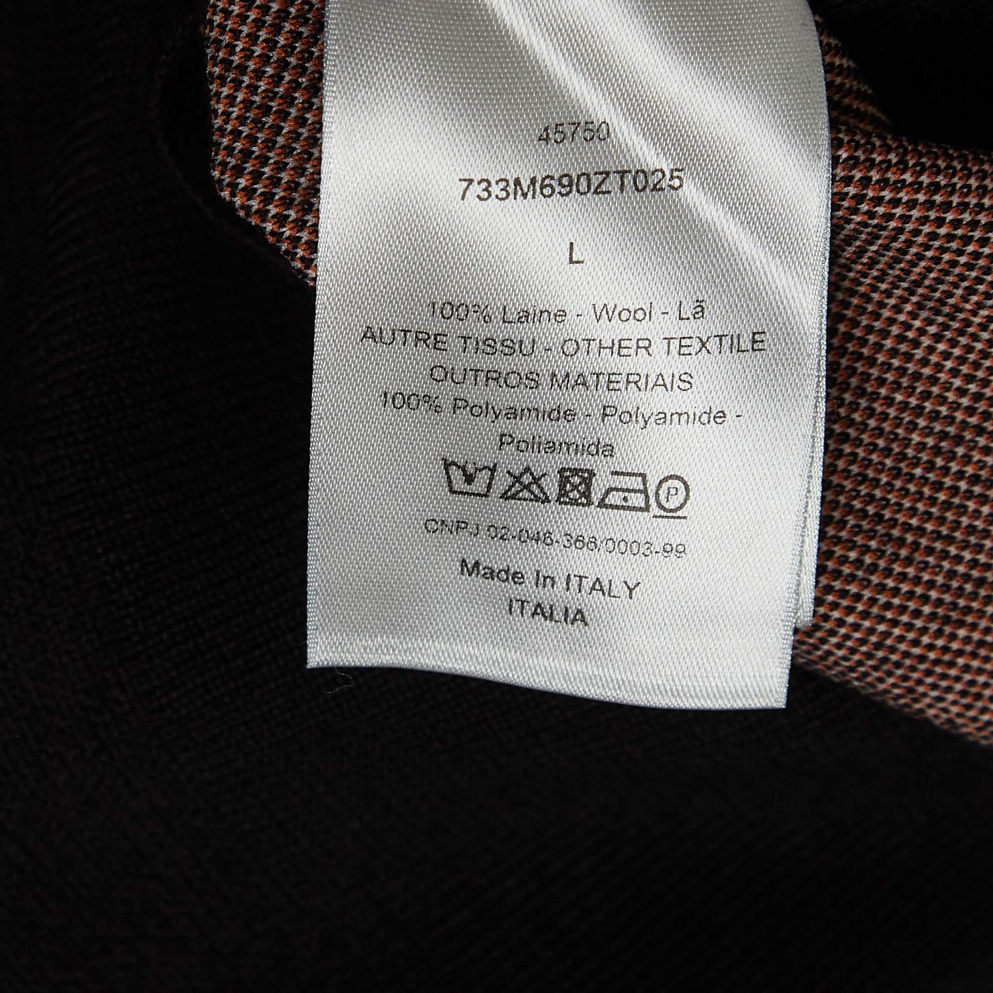 Dior Homme Black Mr.Dior Jacquard Wool Turtle Neck Sweater L For Sale 1