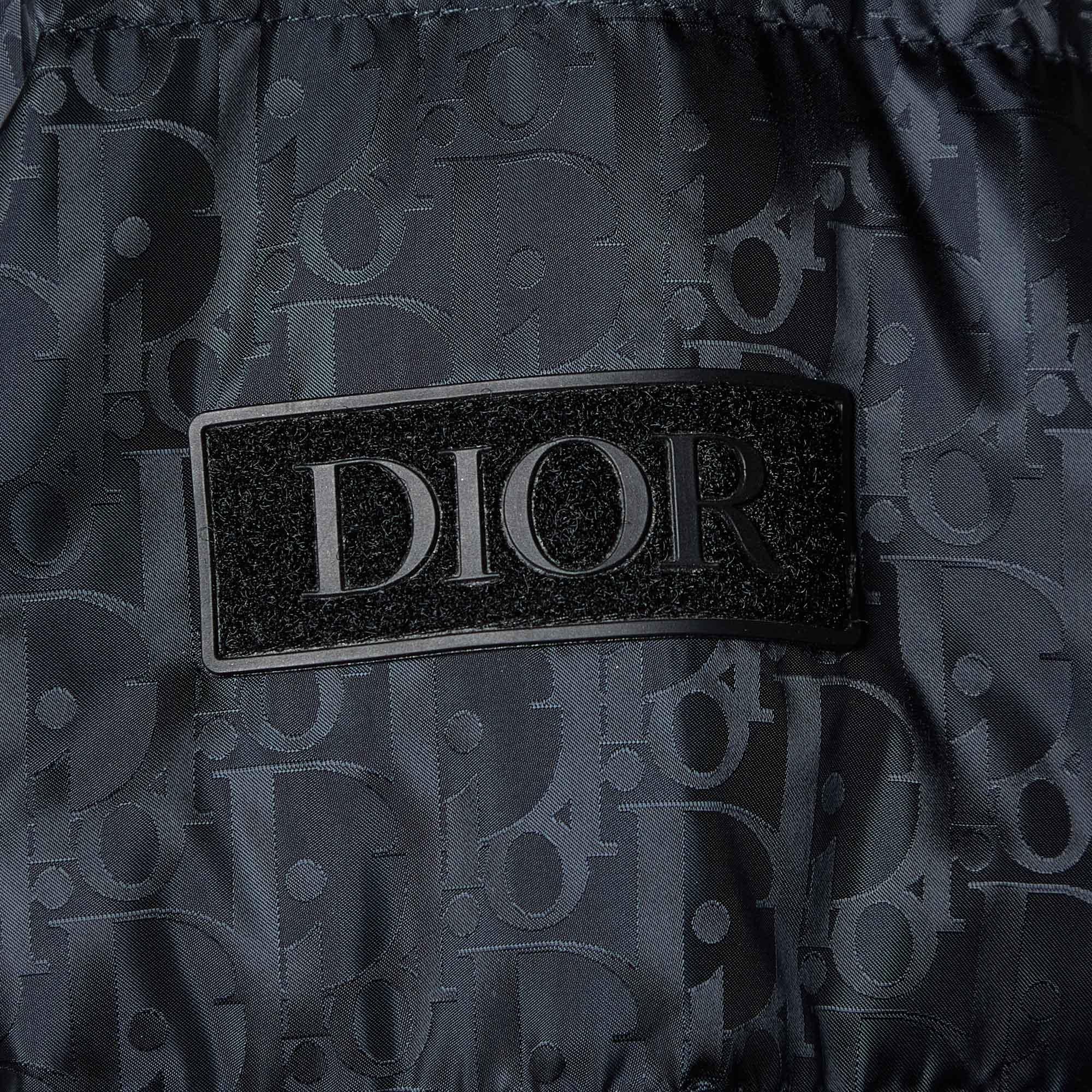 Men's Dior Homme Black Oblique Technical Jacquard Quilted Jacket XXL