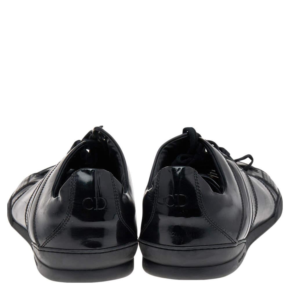 Dior Homme Black Patent and Leather Low Top Sneakers Size 39.5 1