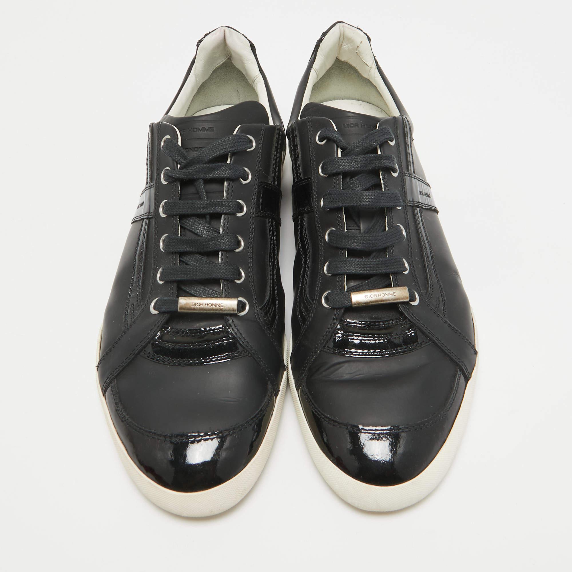 Dior Homme Zapatillas bajas de charol y piel negras Talla 43 Negro en venta