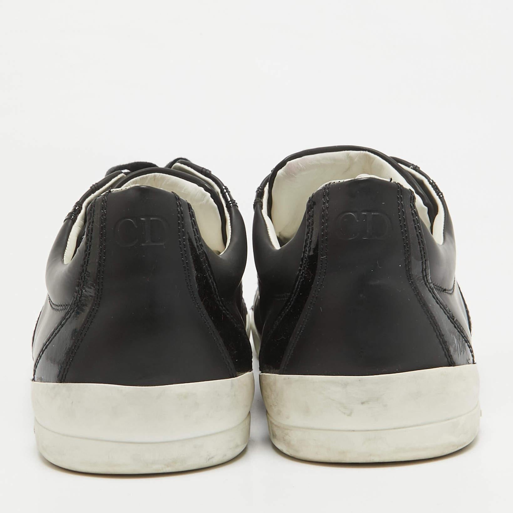 De los hombres Dior Homme Zapatillas bajas de charol y piel negras Talla 43 en venta