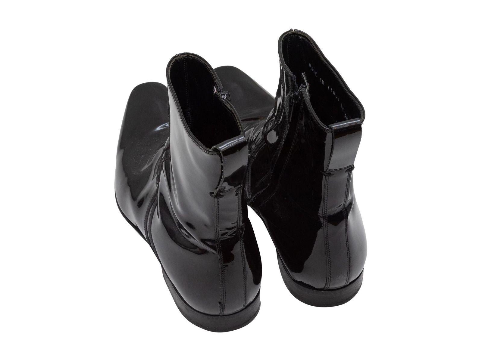 Dior Homme Black Patent Leather Chelsea Boots In Good Condition In New York, NY