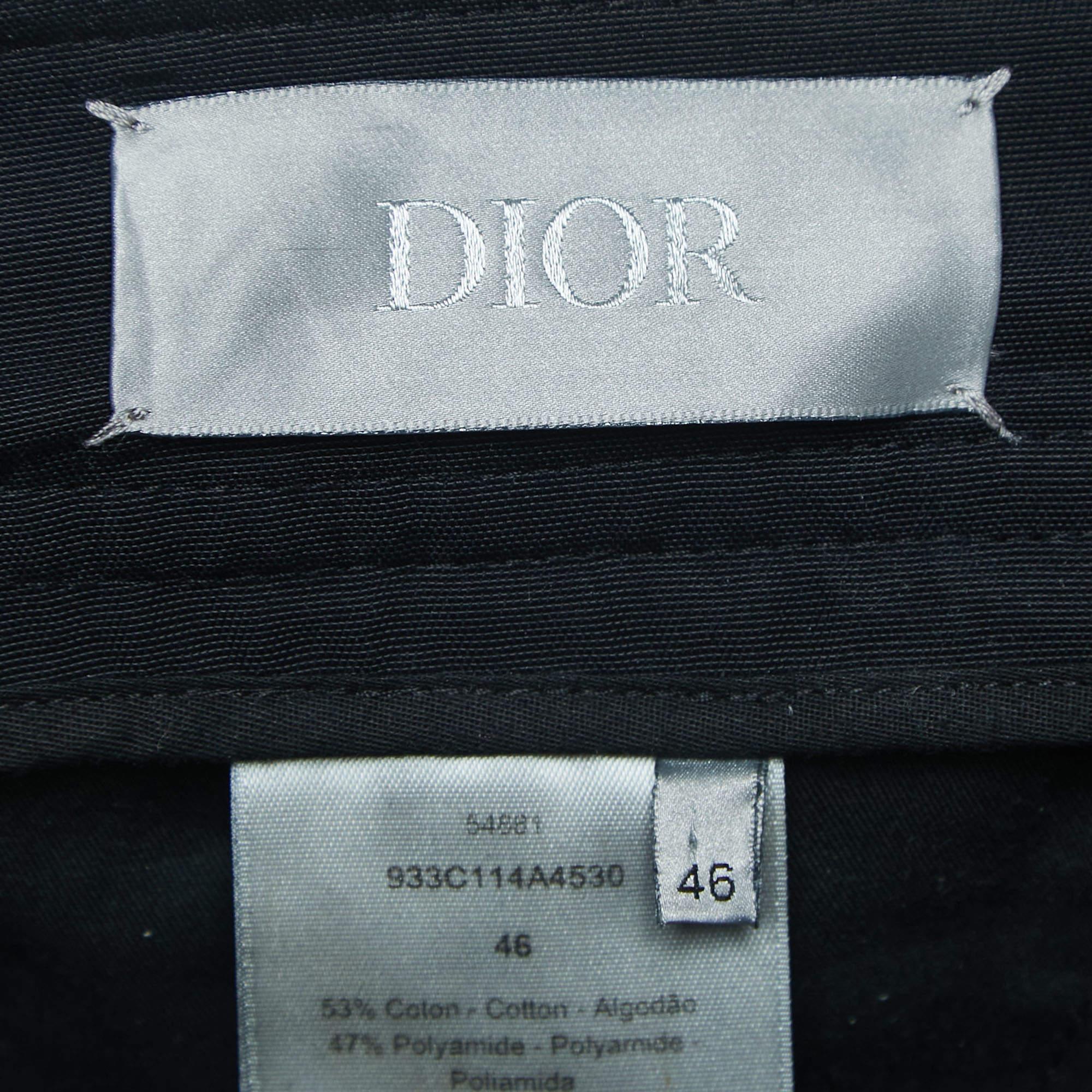 Men's Dior Homme Black Technical Cotton Tactical CD Buckled Cargo Pants S For Sale