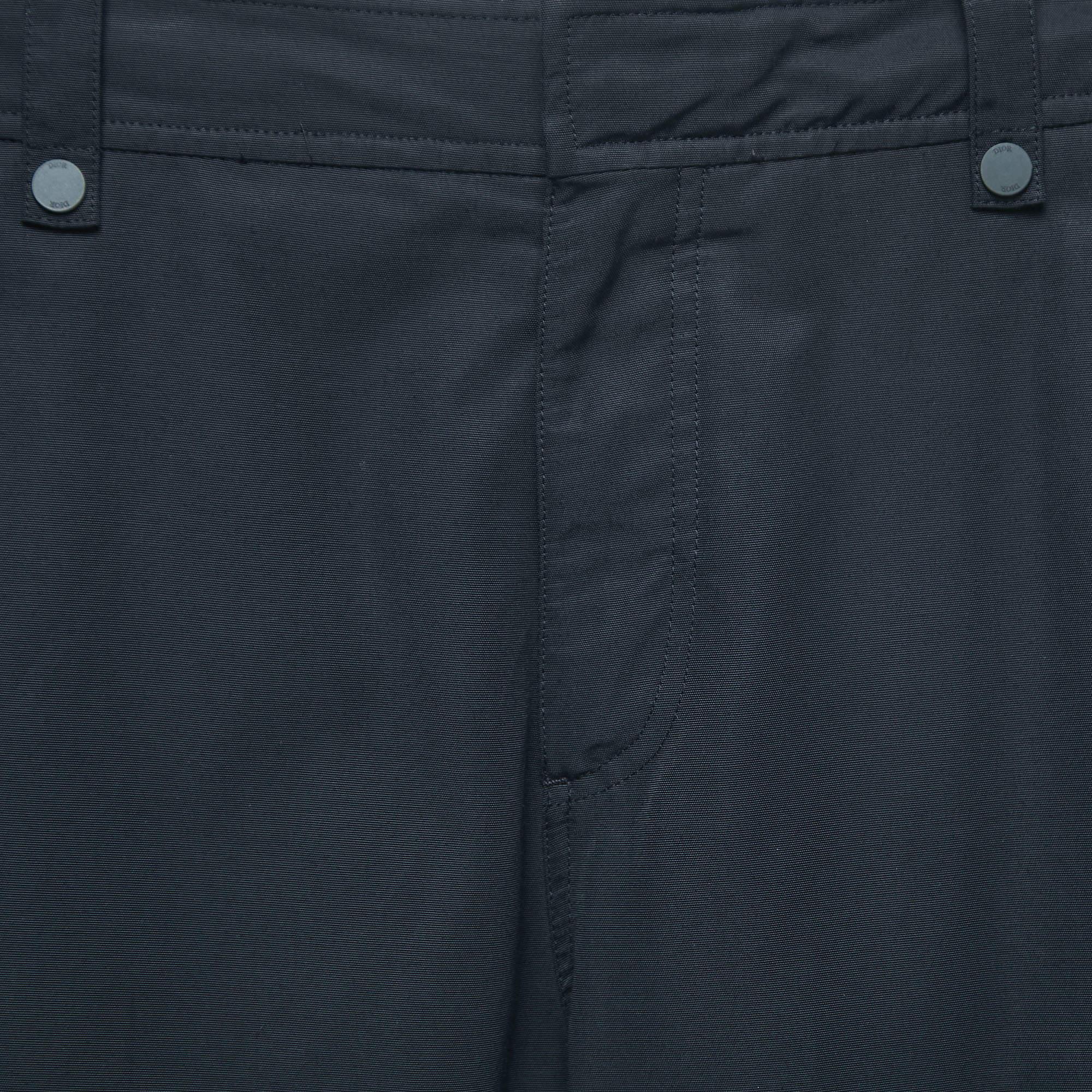 Dior Homme Pantalon cargo à boucles en coton technique tactique CD noir S en vente 1