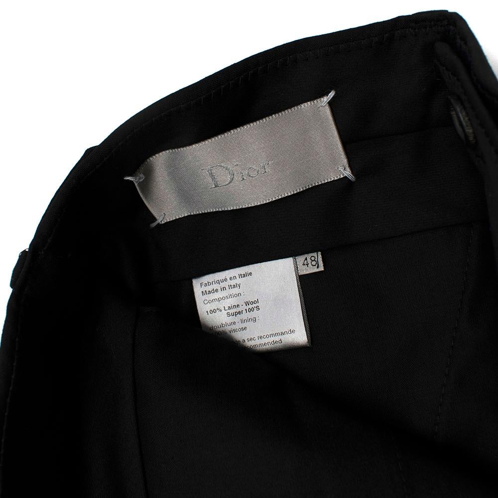 Dior Homme Black Wool Tailored Trousers - Size M EU48 In Excellent Condition For Sale In London, GB