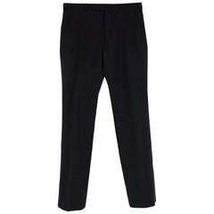 Dior Homme Black Wool Tailored Trousers - Size M EU48