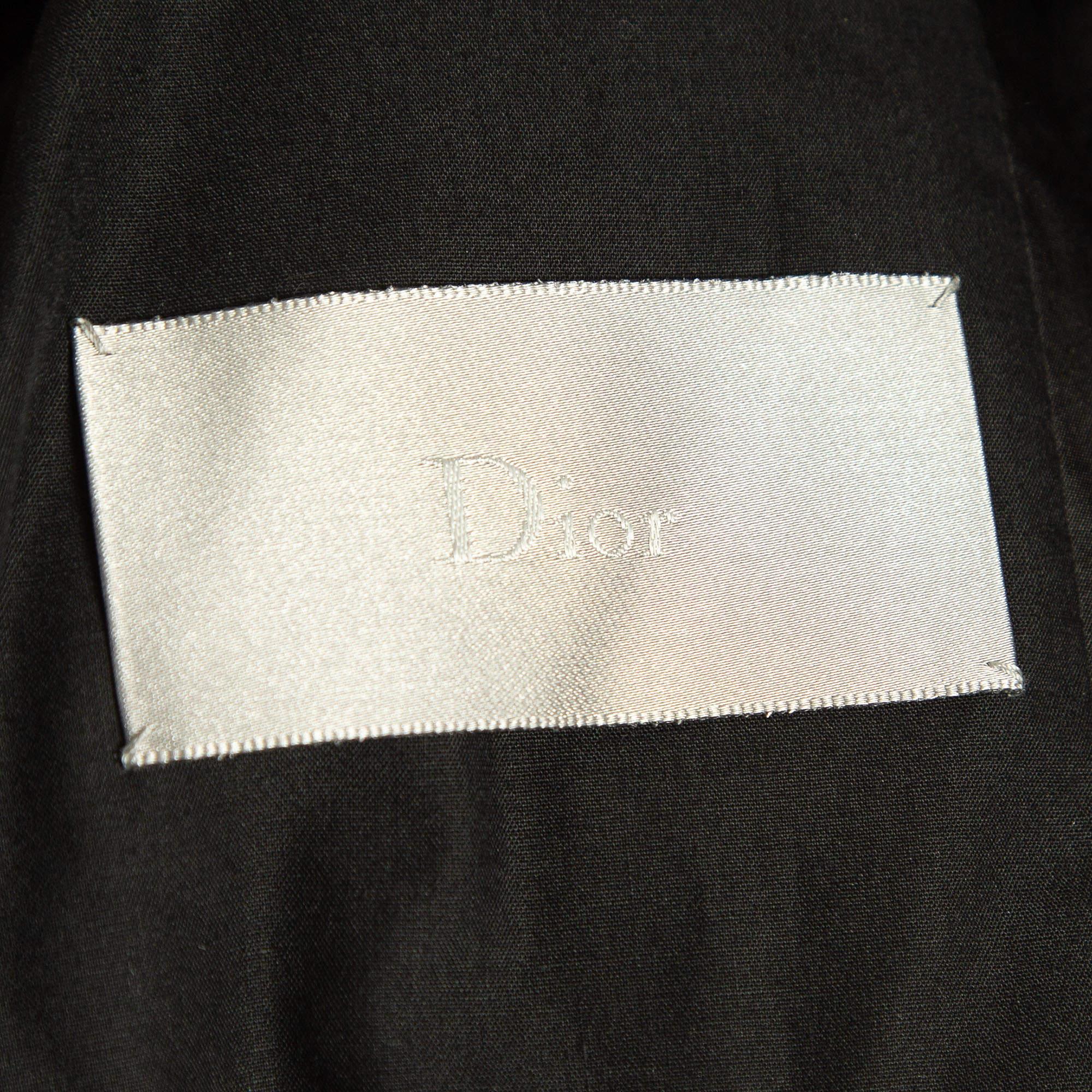 Men's Dior Homme Black Wool Trimmed Silk Hooded Jacket XXS