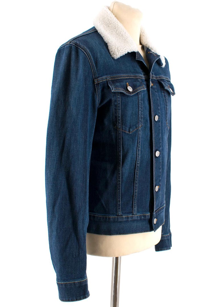 Dior Homme Blue Denim Jacket with Shearling Trim - Size 50EU For Sale at  1stDibs | dior shearling jacket, burberry brit shirt, dior denim jacket, image size:768x1075