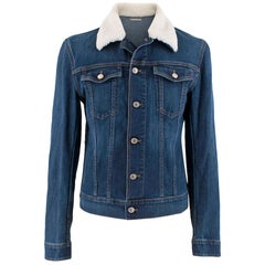 Dior Homme Blue Denim Jacket with Shearling Trim - Size 50EU For Sale at  1stDibs | burberry brit shirt