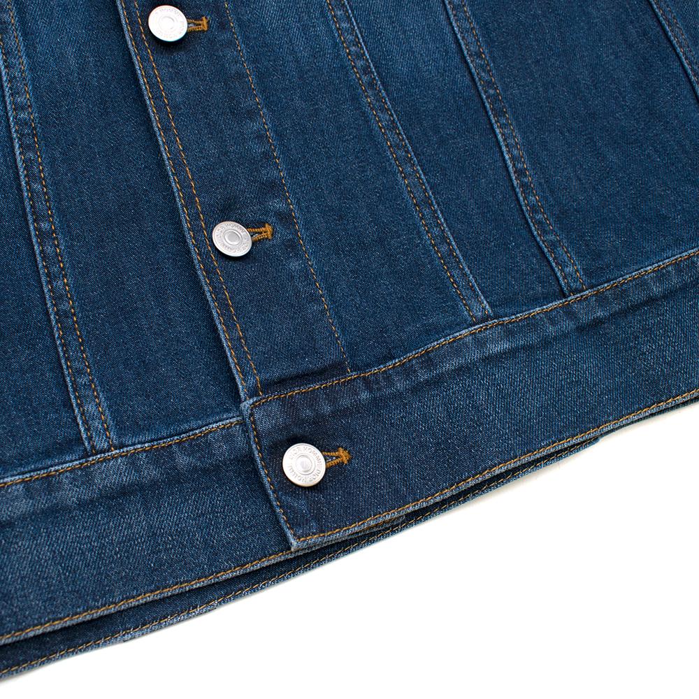 Dior Homme Blue Denim Jacket with Shearling Trim - Size Large - 50 EU For Sale 2