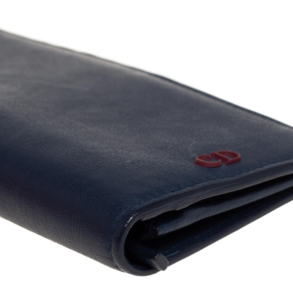 Women's Dior Homme Blue Leather Long Wallet