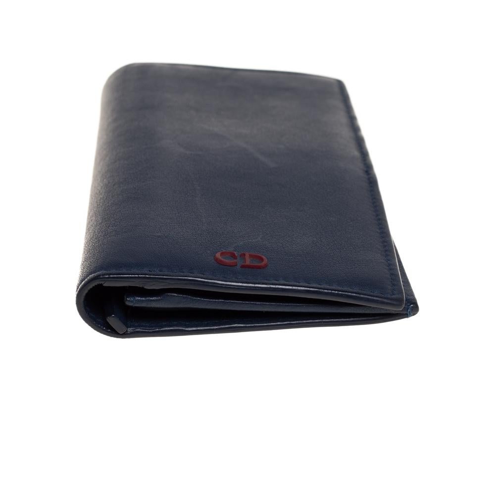 Dior Homme Blue Leather Long Wallet 1