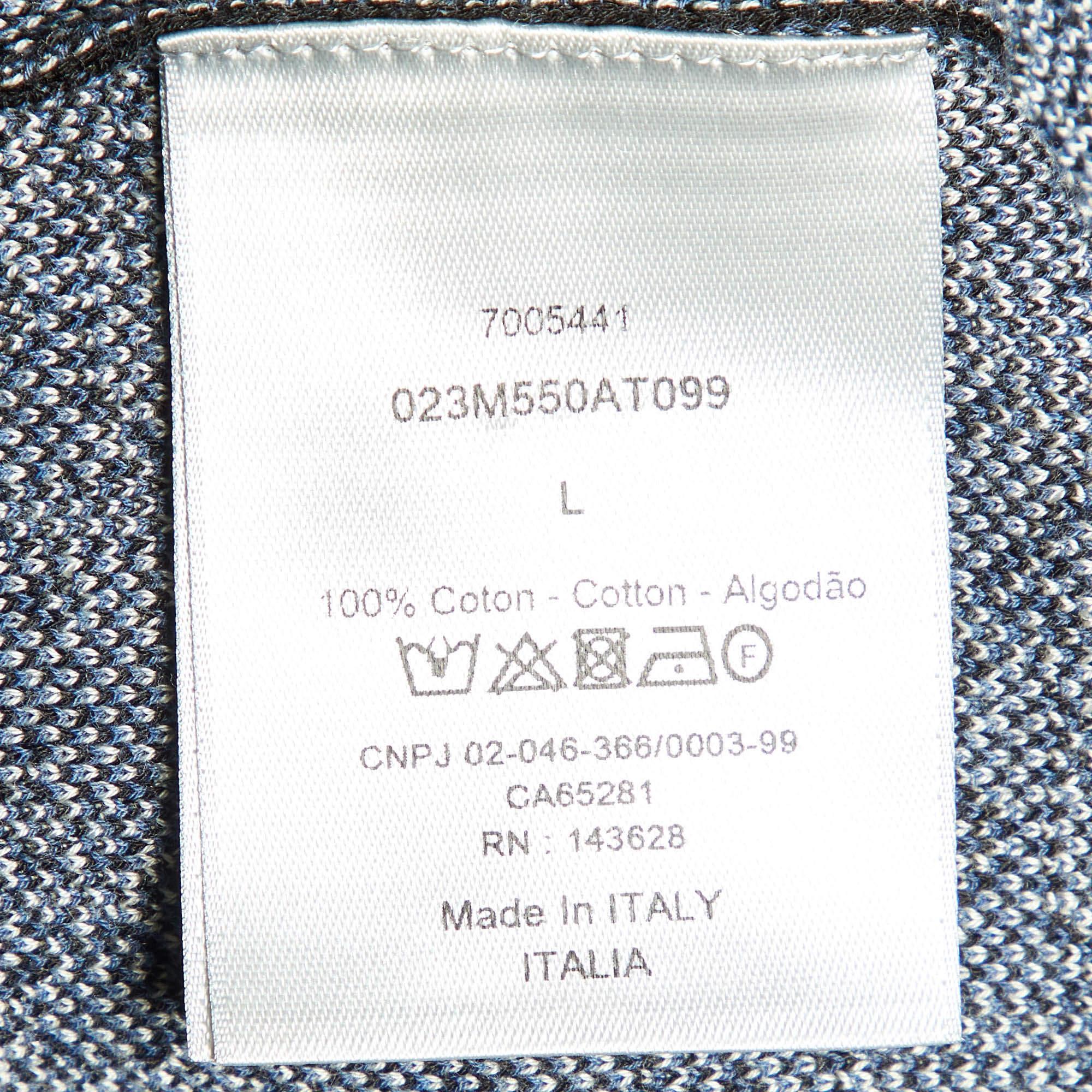 Dior Homme Blue Oblique Jacquard Knit Overshirt L 1