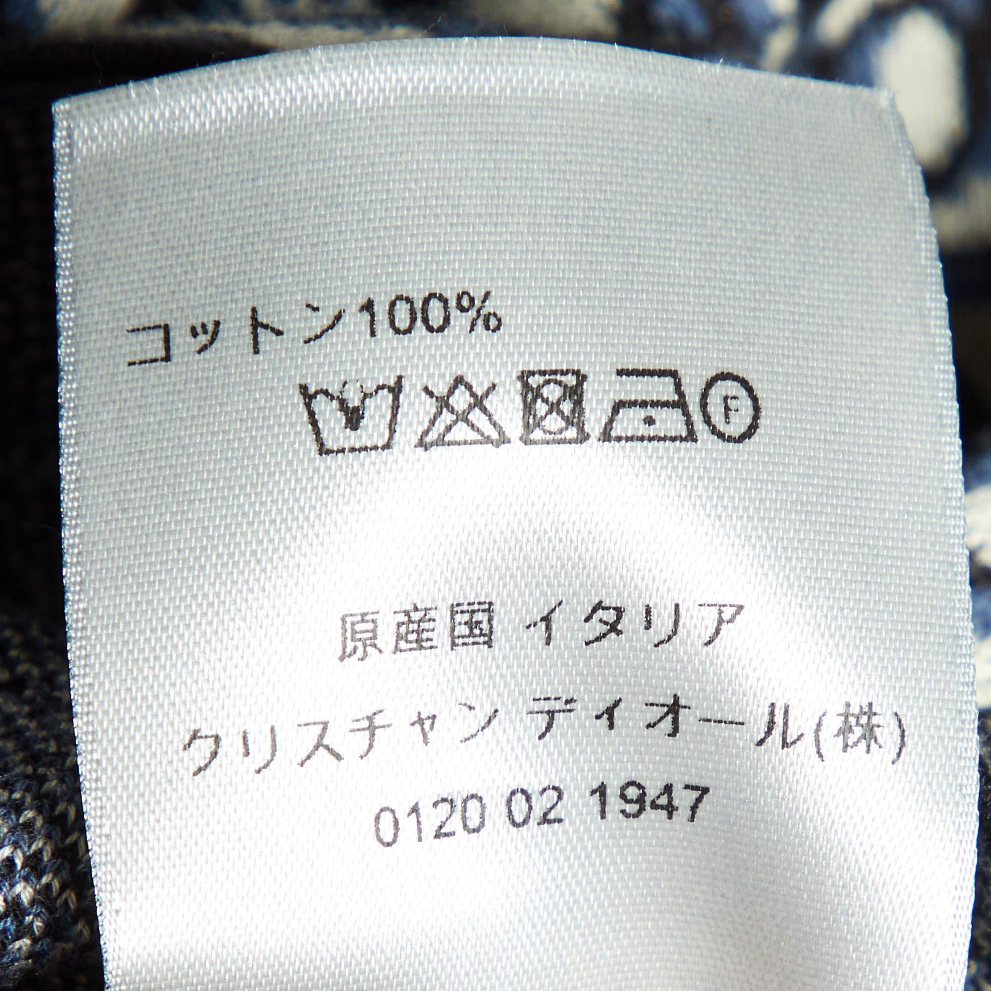 Dior Homme Blue Oblique Jacquard Knit Overshirt L 2