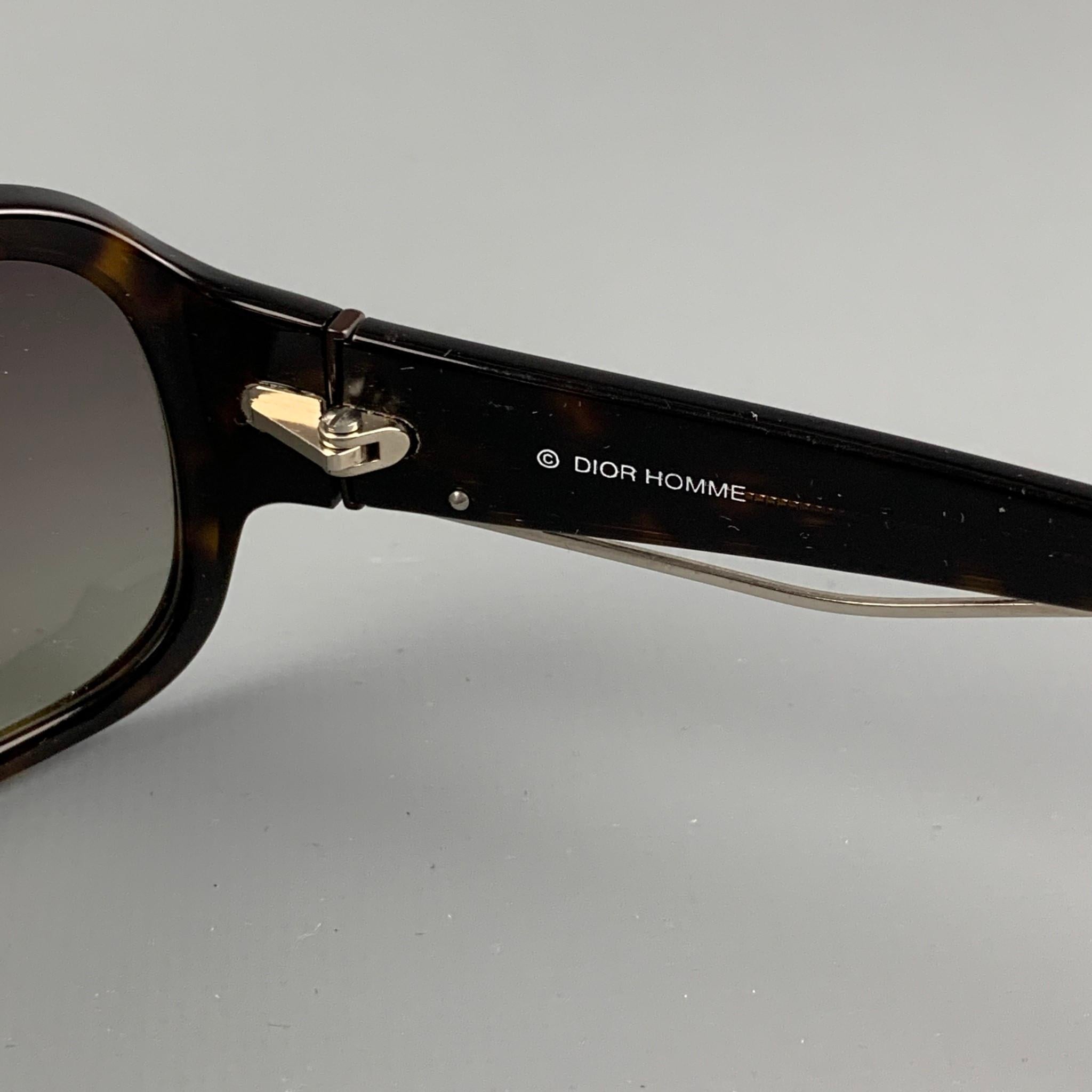 DIOR HOMME Brown Acetate Black Tie Sunglasses In Good Condition In San Francisco, CA