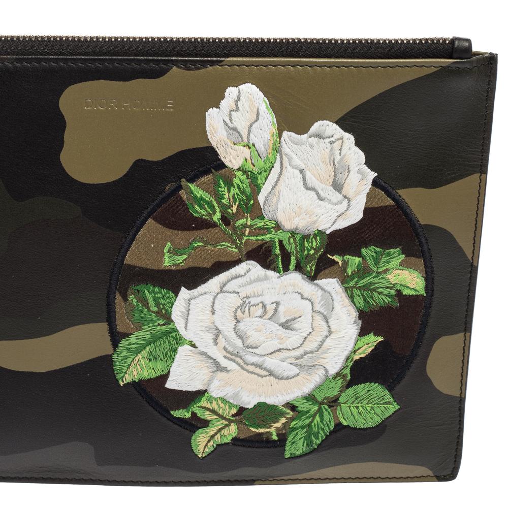 Dior Homme By Kris Van Camouflage Leather Zip Pouch 4