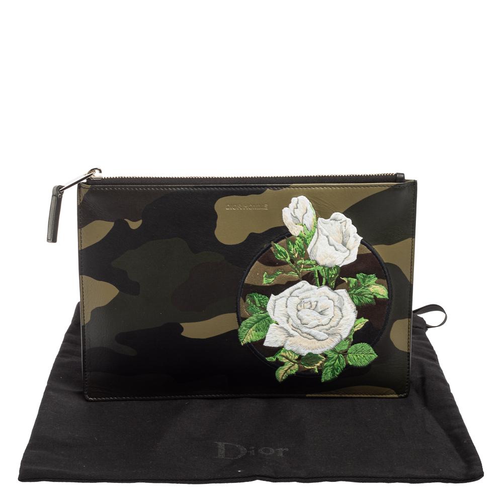 Dior Homme By Kris Van Camouflage Leather Zip Pouch 5