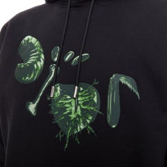 DIOR HOMME Cactus Jack black green cotton graphic logo print hoodie XXS