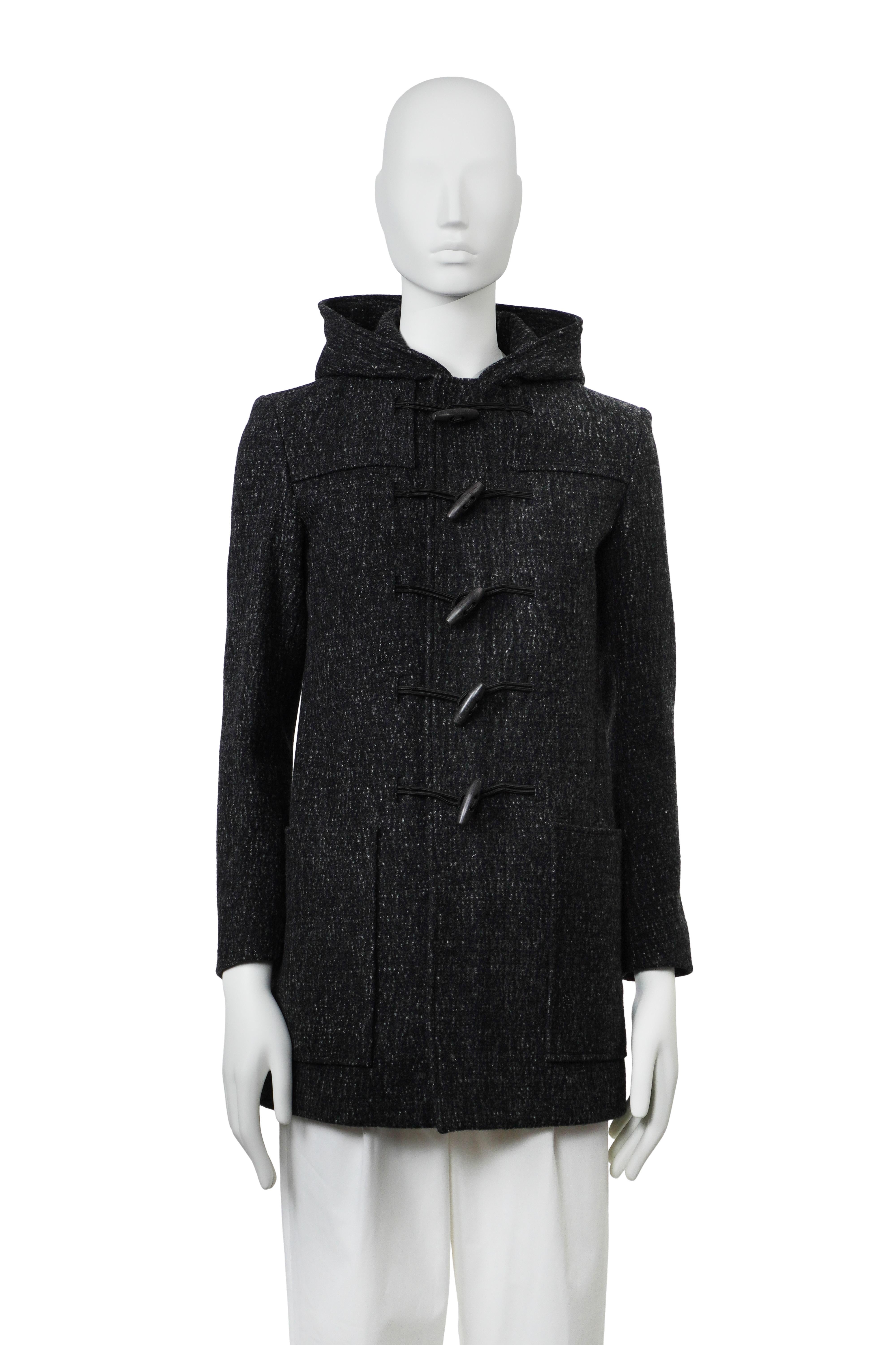 DIOR HOMME by Kris Van Assche Classic Grey Textured Duffelcoat 44