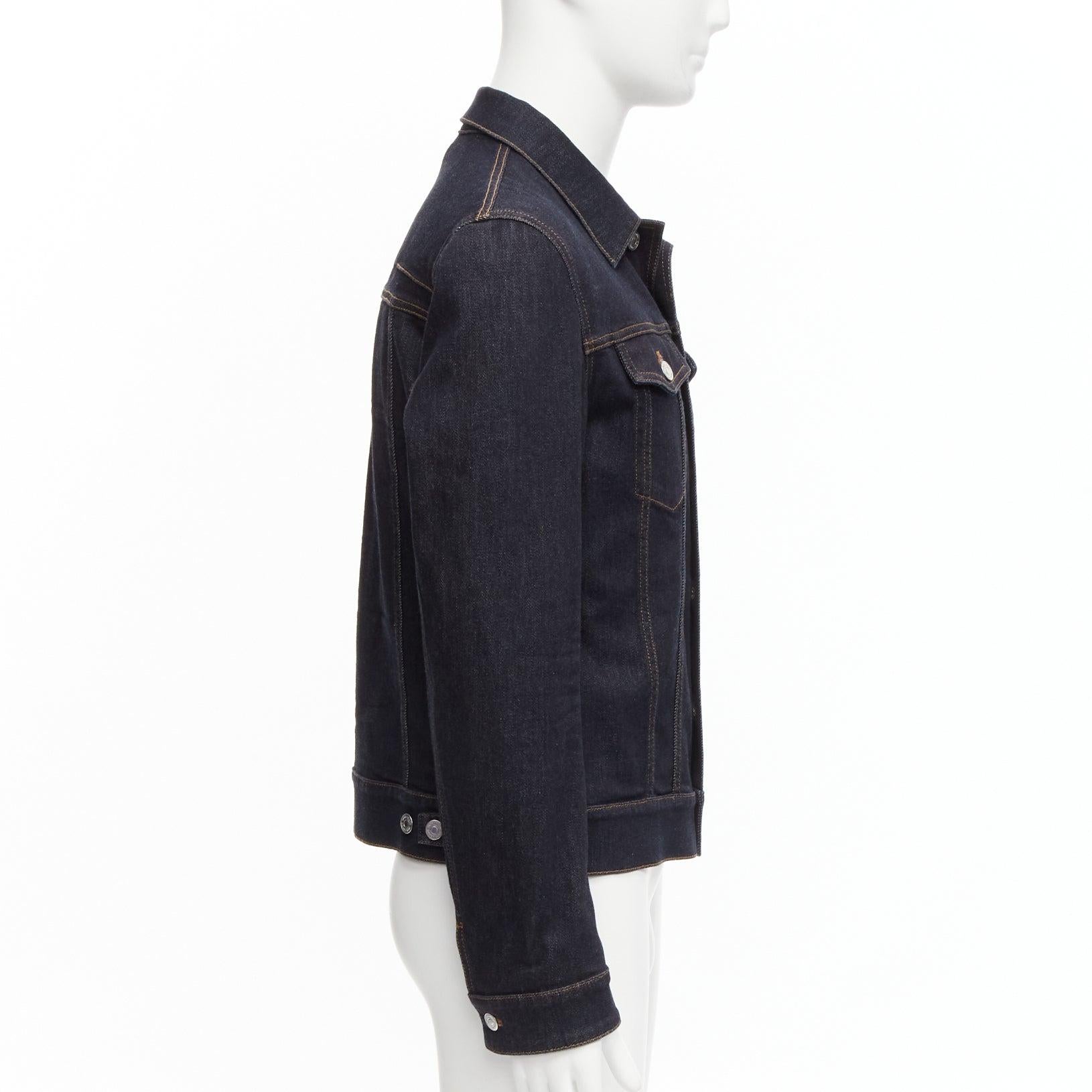 DIOR HOMME dark indigo blue denim rope zipper pull pocketed jacket EU52 XL 1