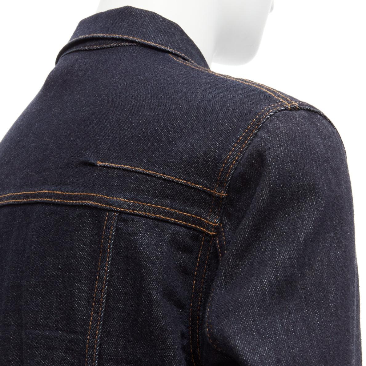 DIOR HOMME dark indigo blue denim rope zipper pull pocketed jacket EU52 XL 4