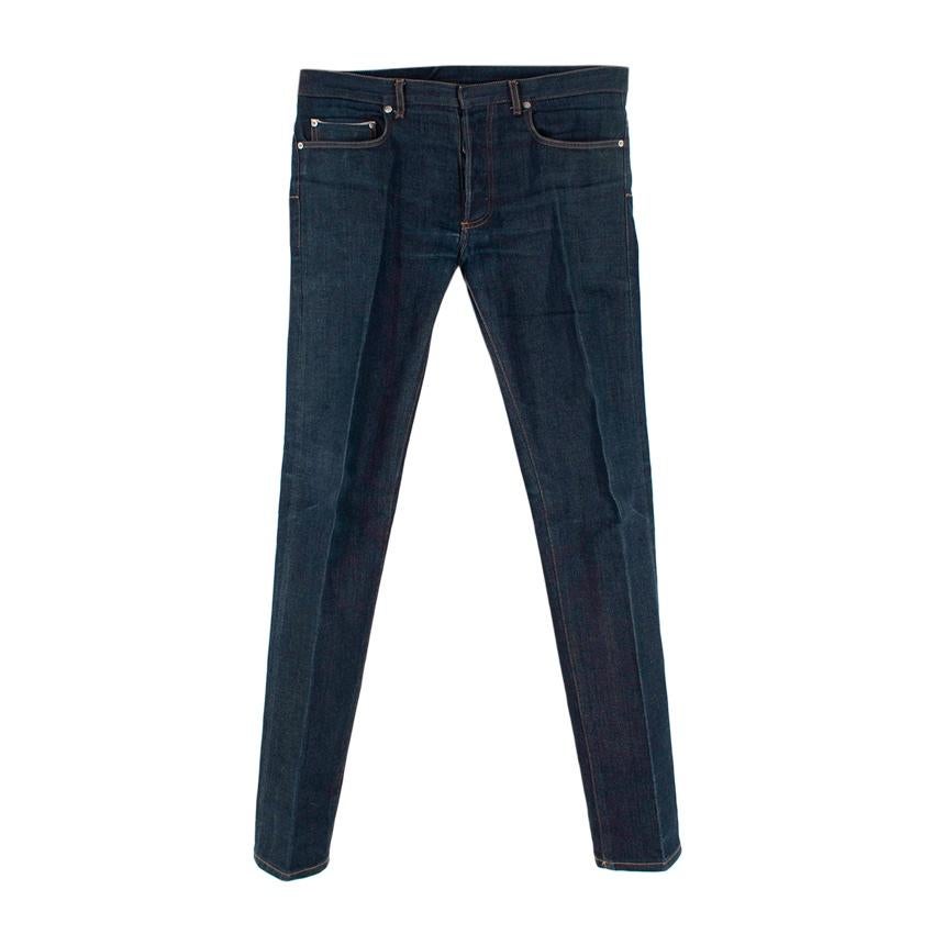 Dior Homme Dark Indigo Straight Leg 5 Pocket Jeans - US 8 For Sale