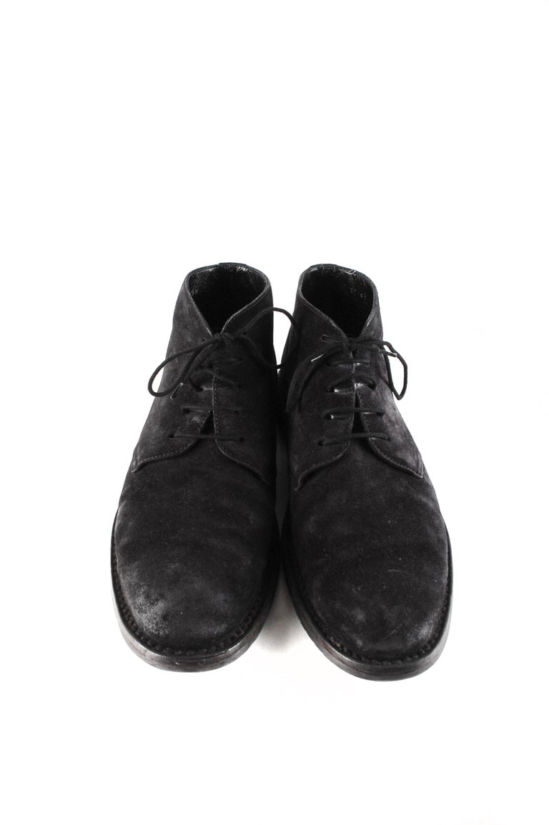 Item for sale is 100% genuine Dior Homme Suede Leather Desert
Color: greyish black
(An actual color may a bit vary due to individual computer screen interpretation)
Material: Suede leather
Tag size: 42EU, 9US, 8UK
These shoes are great quality item.