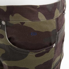 DIOR HOMME green Army Camouflage skinny denim cropped jeans 30"