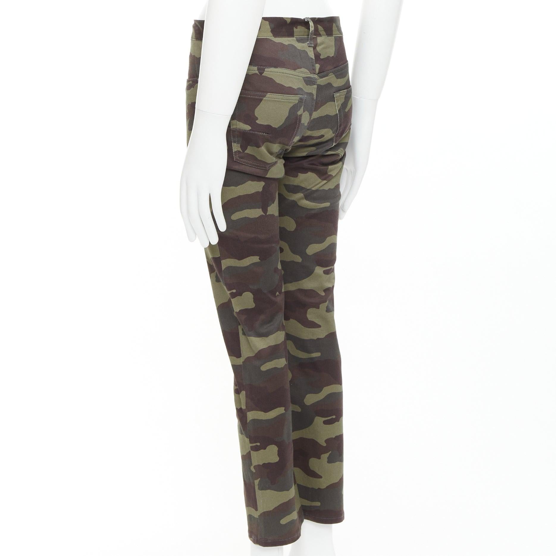 DIOR HOMME vaqueros pitillo de camuflaje Army verde 30 en venta 1