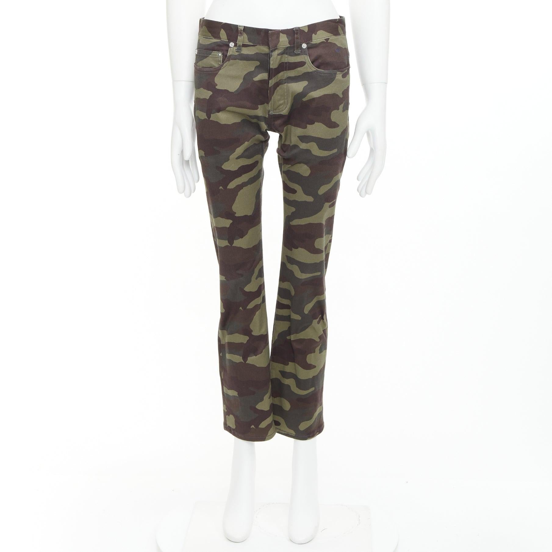 DIOR HOMME vaqueros pitillo de camuflaje Army verde 30 en venta 4