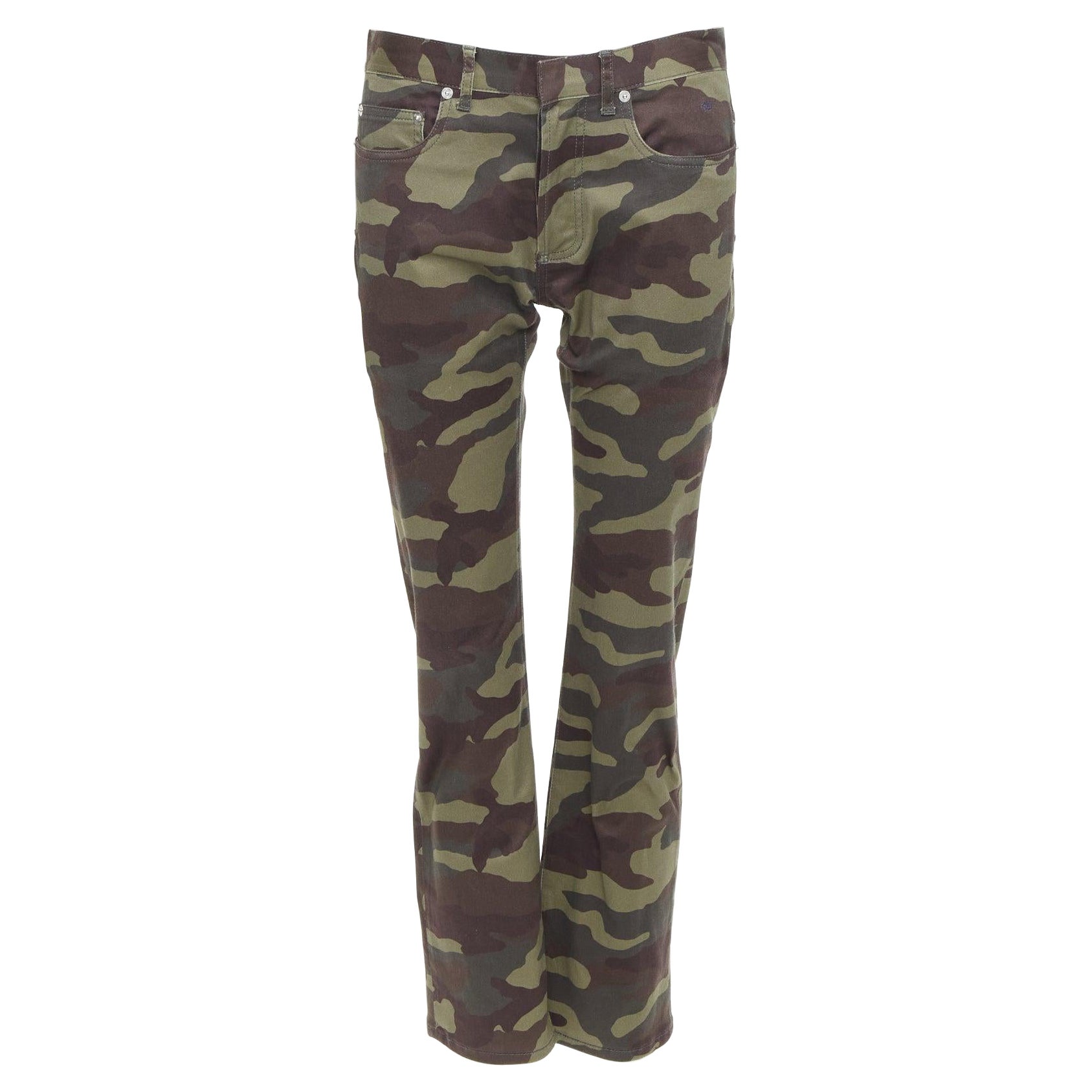 DIOR HOMME vaqueros pitillo de camuflaje Army verde 30 en venta