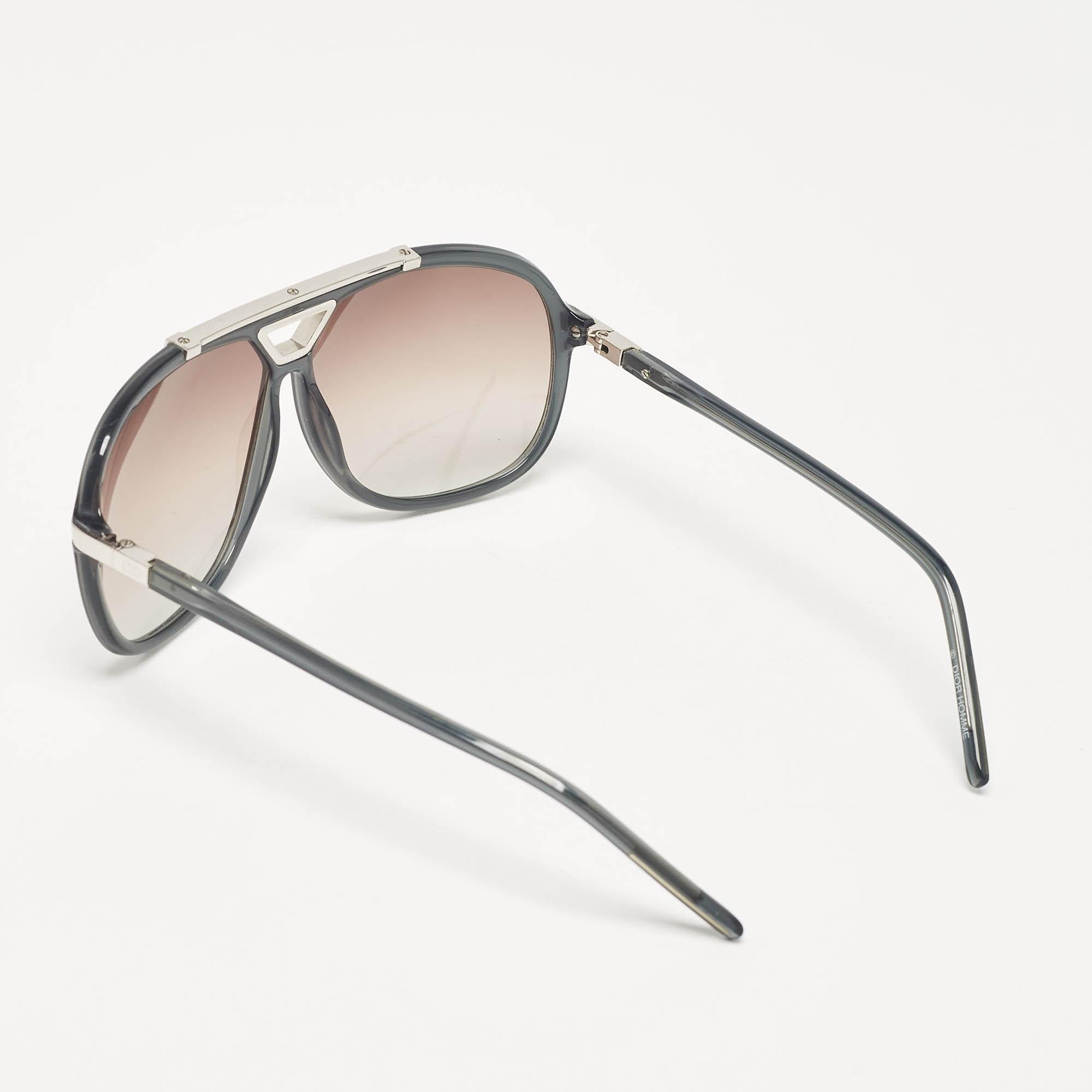 Beige Dior Homme Green/Brown Gradient Black Tie Aviator Sunglasses