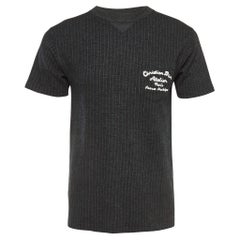 Dior Homme Grey Atelier Embroidered Pinstripe Wool Crew Neck T-Shirt S