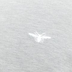 DIOR HOMME grey cotton pique white bee striped polo shirt FR46 S