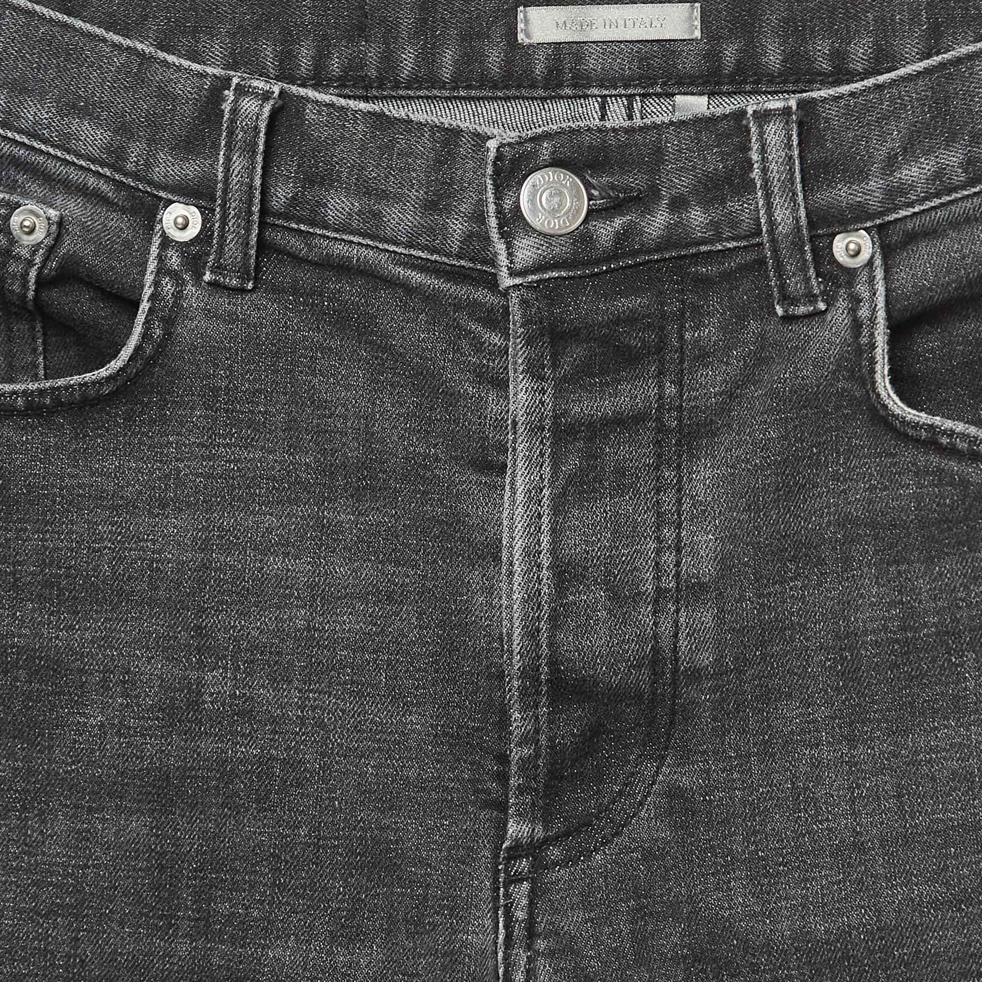 Black Dior Homme Grey Denim Slim Regular Jeans S Waist 28
