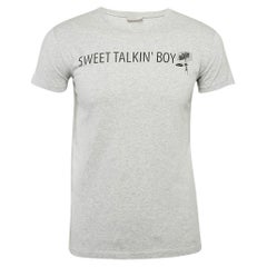 Dior Homme Graues T-Shirt aus bedrucktem Baumwoll-Jersey mit Druck S