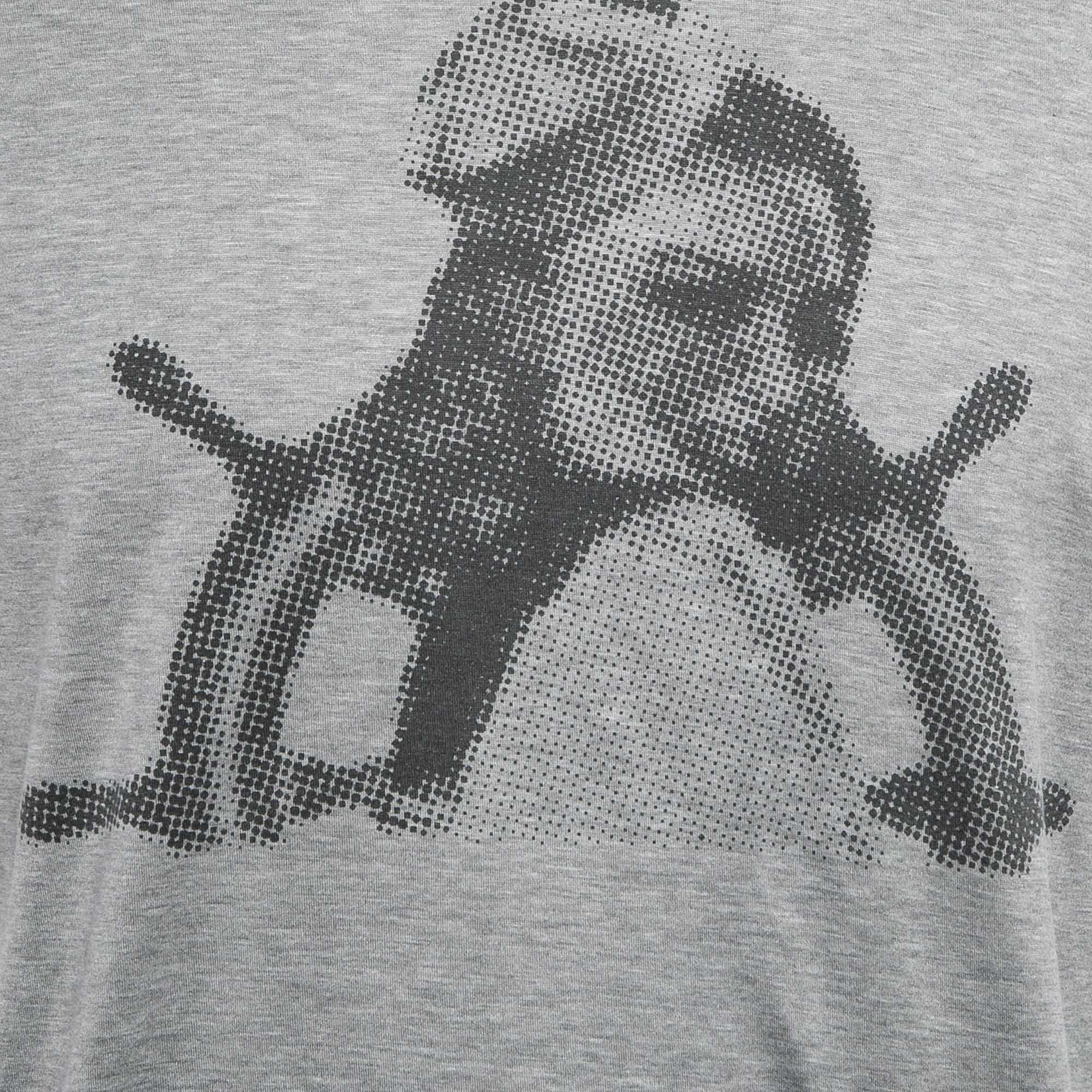 Gray Dior Homme Grey Printed Cotton Jersey T-Shirt XS For Sale