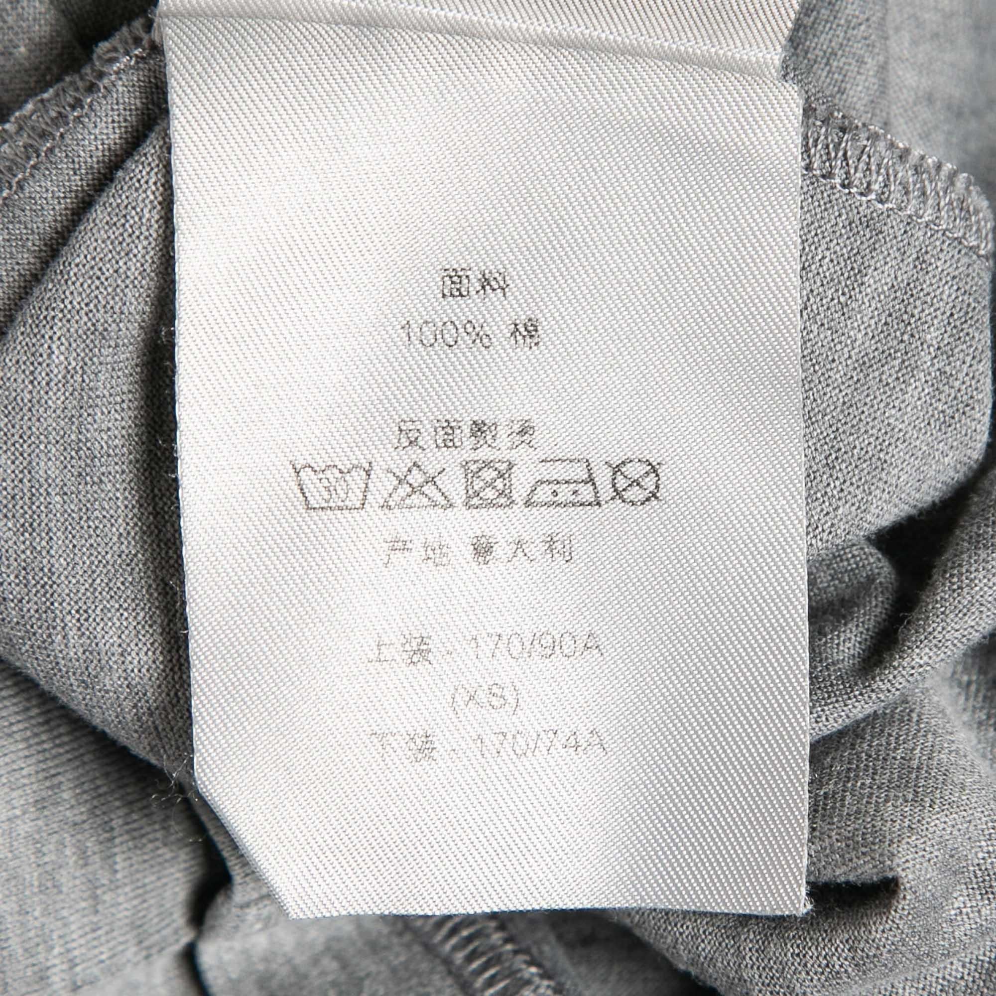 Dior Homme Grey Printed Cotton Jersey T-Shirt XS For Sale 2