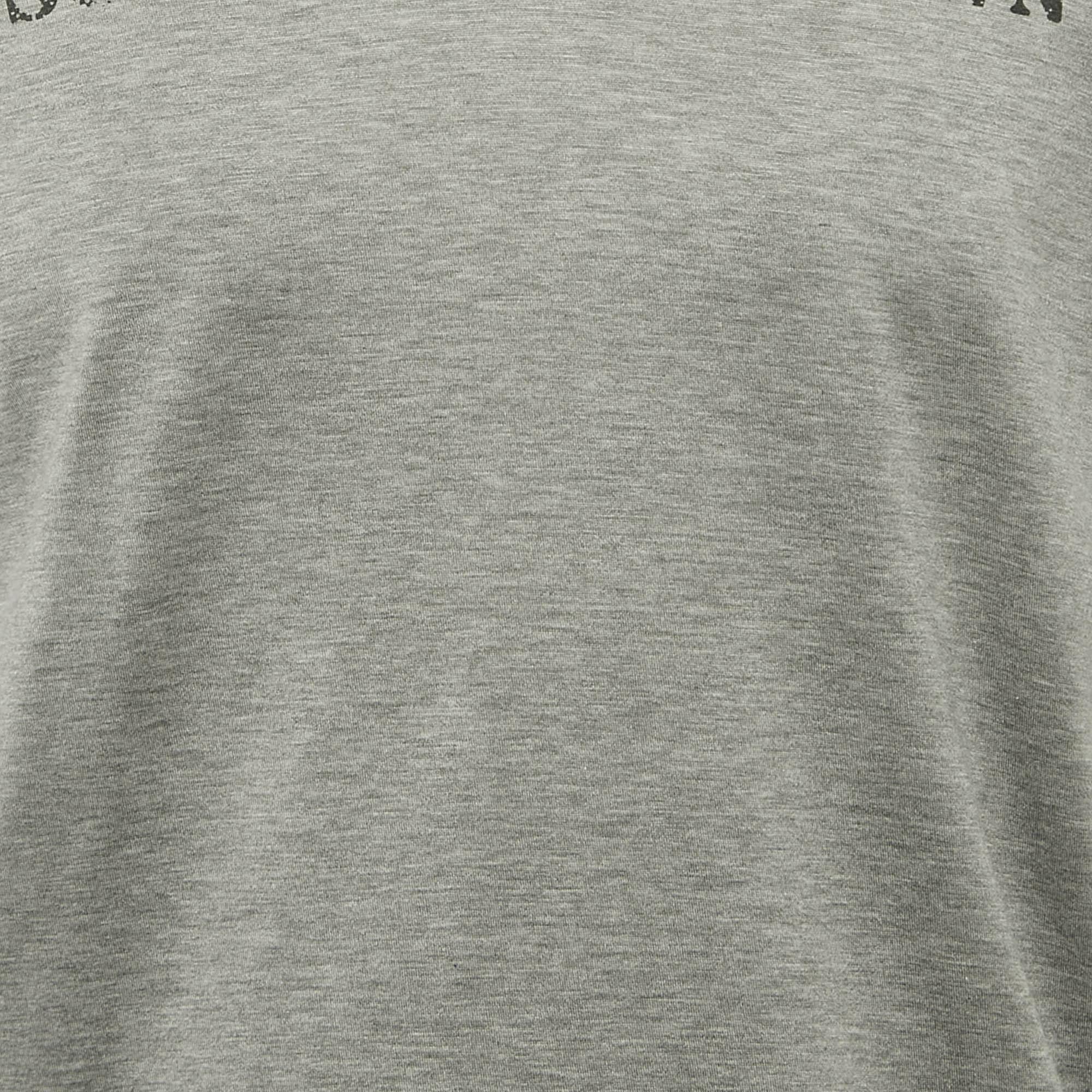 Grigio Dior Homme - Maglietta con scollo a V in jersey stampato grigio S.I.V.A. in vendita