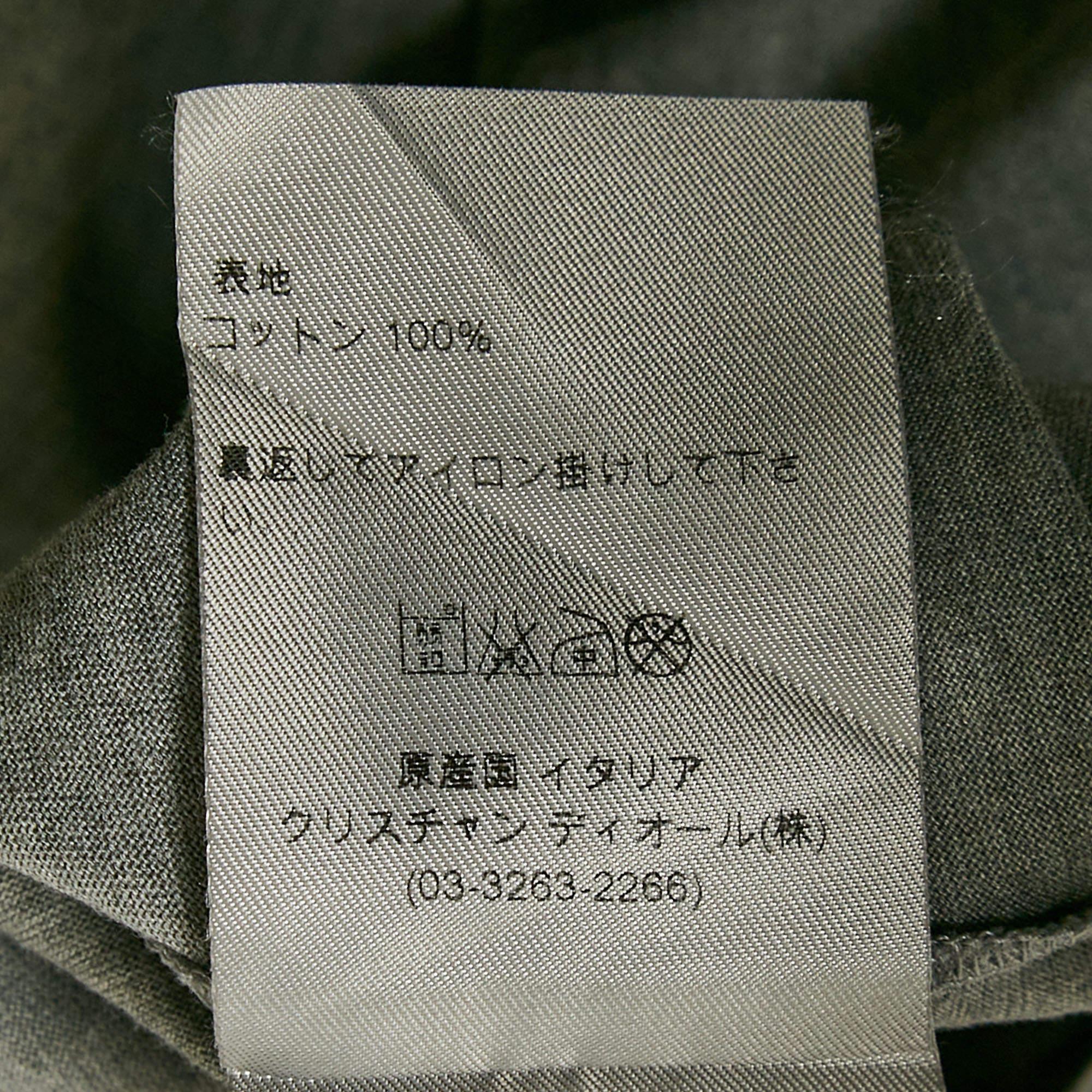 Dior Homme - Maglietta con scollo a V in jersey stampato grigio S.I.V.A. in vendita 1