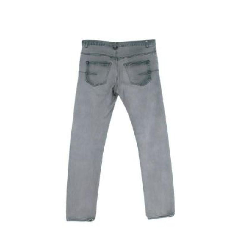 Dior Homme Grey Straight Leg Jeans In Good Condition For Sale In London, GB