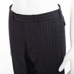 DIOR HOMME Hedi Slimane black 100% virgin wool pinsrtipe dress pants FR44 XS